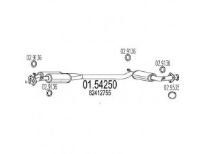 MTS 01.54250 vidurinis duslintuvas 
 Išmetimo sistema -> Duslintuvas
82412755