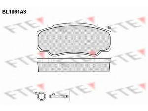 FTE BL1861A3 stabdžių trinkelių rinkinys, diskinis stabdys 
 Techninės priežiūros dalys -> Papildomas remontas
425247, 425468, 77362274, 9949407