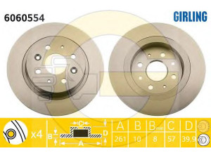 GIRLING 6060554 stabdžių diskas 
 Dviratė transporto priemonės -> Stabdžių sistema -> Stabdžių diskai / priedai
0K2AA26251, 0K2AA26251A, 0K2AA26251B