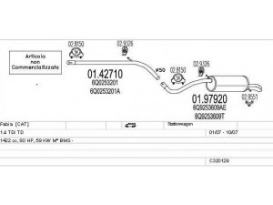 MTS C320129024385 išmetimo sistema 
 Išmetimo sistema -> Išmetimo sistema, visa