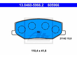 ATE 13.0460-5966.2 stabdžių trinkelių rinkinys, diskinis stabdys 
 Techninės priežiūros dalys -> Papildomas remontas
55110-70A00, 55110-80000, 55110-80010