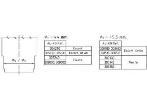 AL-KO 305333 amortizatorius 
 Pakaba -> Amortizatorius
05014728, 05014729, 05016399, 5010934