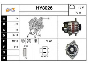 SNRA HY8026 kintamosios srovės generatorius 
 Elektros įranga -> Kint. sr. generatorius/dalys -> Kintamosios srovės generatorius
3730002550, 3730002551