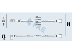 FAE 83460 uždegimo laido komplektas 
 Kibirkšties / kaitinamasis uždegimas -> Uždegimo laidai/jungtys