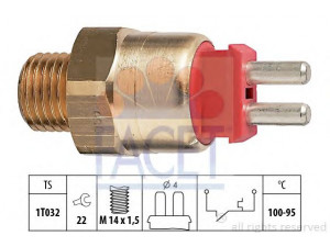 FACET 7.5169 temperatūros jungiklis, radiatoriaus ventiliatorius 
 Aušinimo sistema -> Siuntimo blokas, aušinimo skysčio temperatūra
A 006 545 15 24, A 006 545 40 24