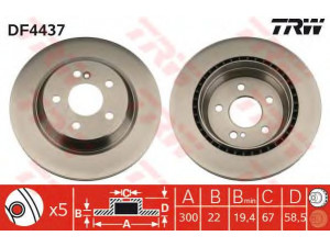 TRW DF4437 stabdžių diskas 
 Stabdžių sistema -> Diskinis stabdys -> Stabdžių diskas
2204230212, A2204230212