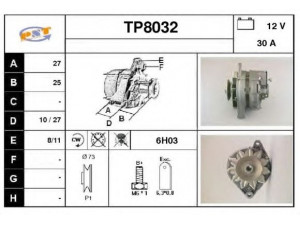 SNRA TP8032 kintamosios srovės generatorius 
 Elektros įranga -> Kint. sr. generatorius/dalys -> Kintamosios srovės generatorius