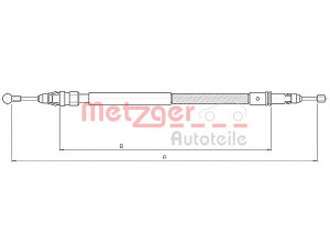 METZGER 10.4738 trosas, stovėjimo stabdys 
 Stabdžių sistema -> Valdymo svirtys/trosai
1400203680, 474611