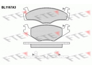 FTE BL1167A3 stabdžių trinkelių rinkinys, diskinis stabdys 
 Techninės priežiūros dalys -> Papildomas remontas
191 698 151 G, 171 615 115 A, 191 698 151 B