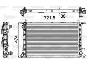 VALEO 735474 radiatorius, variklio aušinimas 
 Aušinimo sistema -> Radiatorius/alyvos aušintuvas -> Radiatorius/dalys
8K0121251H