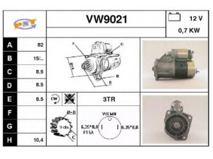 SNRA VW9021 starteris 
 Elektros įranga -> Starterio sistema -> Starteris