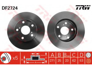 TRW DF2724 stabdžių diskas 
 Dviratė transporto priemonės -> Stabdžių sistema -> Stabdžių diskai / priedai
4351228090, 4351228100