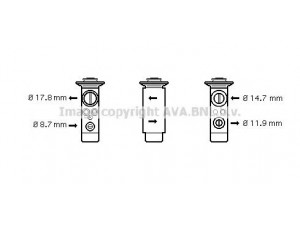 AVA QUALITY COOLING BW1360 išsiplėtimo vožtuvas, oro kondicionavimas 
 Oro kondicionavimas -> Vožtuvai
64106906269, 64116980212, 6906269