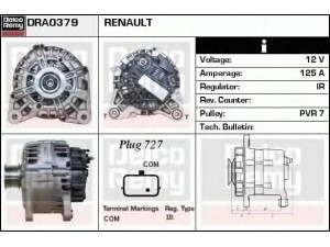 DELCO REMY DRA0379 kintamosios srovės generatorius 
 Elektros įranga -> Kint. sr. generatorius/dalys -> Kintamosios srovės generatorius
7711497371, 8200757870