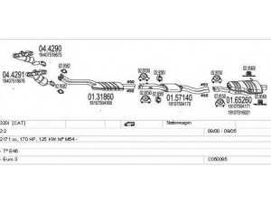 MTS C050085000783 išmetimo sistema 
 Išmetimo sistema -> Išmetimo sistema, visa