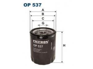 FILTRON OP537 alyvos filtras 
 Techninės priežiūros dalys -> Techninės priežiūros intervalai
116440603000, 60507080, 60574554