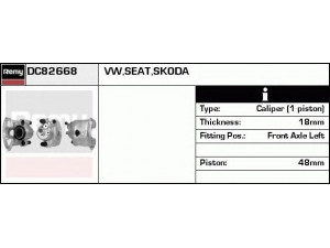 DELCO REMY DC82668 stabdžių apkaba 
 Dviratė transporto priemonės -> Stabdžių sistema -> Stabdžių apkaba / priedai
6N0615123A, 6N0 615 123B