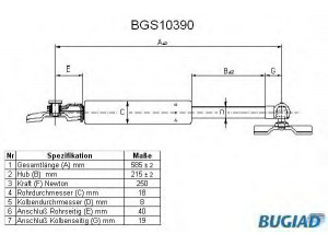 BUGIAD BGS10390 dujinė spyruoklė, bagažinė 
 Priedai -> Bagažinė/pakrovimo skyrius
6896019495