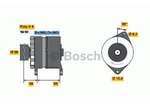 BOSCH 0 986 037 801 kintamosios srovės generatorius 
 Elektros įranga -> Kint. sr. generatorius/dalys -> Kintamosios srovės generatorius
5705 A3, 5705 C6, 5705 G4, 5705 P2