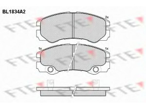 FTE BL1834A2 stabdžių trinkelių rinkinys, diskinis stabdys 
 Techninės priežiūros dalys -> Papildomas remontas
1605002, 1605084, 1605978, 93173154