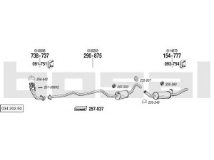 BOSAL 034.202.50 išmetimo sistema 
 Išmetimo sistema -> Išmetimo sistema, visa
