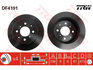 TRW DF4191 stabdžių diskas 
 Dviratė transporto priemonės -> Stabdžių sistema -> Stabdžių diskai / priedai
42510SELT50, 42510SR3000, 42510SR3A10