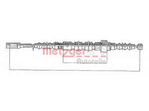 METZGER 10.399 trosas, stovėjimo stabdys 
 Stabdžių sistema -> Valdymo svirtys/trosai
443 609 721A