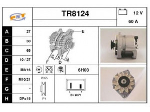 SNRA TR8124 kintamosios srovės generatorius 
 Elektros įranga -> Kint. sr. generatorius/dalys -> Kintamosios srovės generatorius