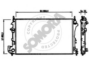 SOMORA 210640 radiatorius, variklio aušinimas 
 Aušinimo sistema -> Radiatorius/alyvos aušintuvas -> Radiatorius/dalys
1300244, 24418338