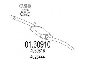 MTS 01.60910 galinis duslintuvas 
 Išmetimo sistema -> Duslintuvas
4023444, 4060816