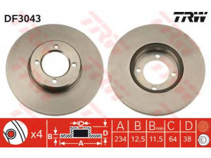 TRW DF3043 stabdžių diskas 
 Dviratė transporto priemonės -> Stabdžių sistema -> Stabdžių diskai / priedai
4351212140, 4351212140000, 4351287101