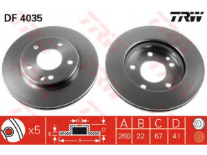 TRW DF4035 stabdžių diskas 
 Stabdžių sistema -> Diskinis stabdys -> Stabdžių diskas
1684210212, 1684210812, A1684210212