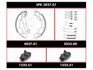 REMSA SPK 3027.01 stabdžių rinkinys, būgniniai stabdžiai 
 Stabdžių sistema -> Būgninis stabdys -> Stabdžių remonto rinkinys