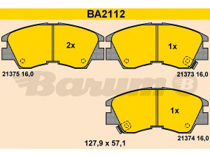 BARUM BA2112 stabdžių trinkelių rinkinys, diskinis stabdys 
 Techninės priežiūros dalys -> Papildomas remontas
MB500813, MB500816, MB500819, MB597721