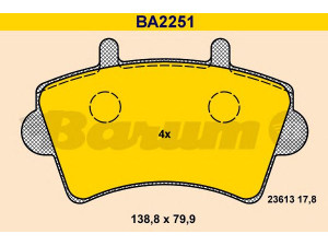 BARUM BA2251 stabdžių trinkelių rinkinys, diskinis stabdys 
 Techninės priežiūros dalys -> Papildomas remontas
41060-00QAD, 16 05 980, 44 02 993