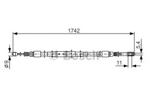 BOSCH 1 987 477 305 trosas, stovėjimo stabdys 
 Stabdžių sistema -> Valdymo svirtys/trosai
8A0 609 721 AF, 8A0 609 721 T, 8A0 609 721 AF