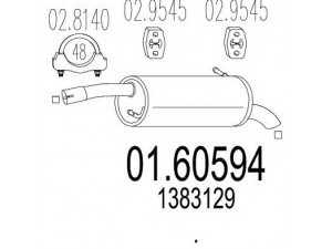 MTS 01.60594 galinis duslintuvas 
 Išmetimo sistema -> Duslintuvas
1383129, 1578102