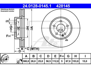 ATE 24.0128-0145.1 stabdžių diskas 
 Dviratė transporto priemonės -> Stabdžių sistema -> Stabdžių diskai / priedai
639 421 00 12