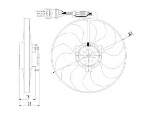 NRF 47064 ventiliatorius, radiatoriaus 
 Aušinimo sistema -> Oro aušinimas
1C0959455C, 6H0959455, 6N0959455L