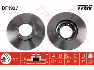 TRW DF1927 stabdžių diskas 
 Dviratė transporto priemonės -> Stabdžių sistema -> Stabdžių diskai / priedai
4351226040, 4351226070, 4351235170
