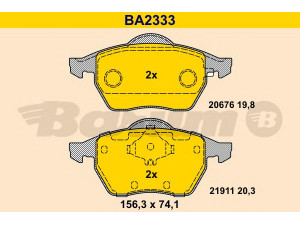BARUM BA2333 stabdžių trinkelių rinkinys, diskinis stabdys 
 Techninės priežiūros dalys -> Papildomas remontas
1J0 698 151 L, 3A0 698 151, 3A0 698 151 A