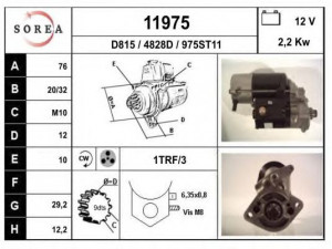 EAI 11975 starteris 
 Elektros įranga -> Starterio sistema -> Starteris
NAD101140, NAD101500