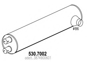 ASSO 530.7002 vidurinis / galinis duslintuvas
3874900601