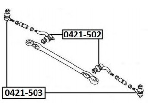 ASVA 0421-503 skersinės vairo trauklės galas 
 Vairavimas -> Vairo mechanizmo sujungimai
MB831043, MR296275