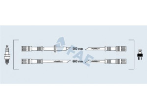 FAE 83300 uždegimo laido komplektas 
 Kibirkšties / kaitinamasis uždegimas -> Uždegimo laidai/jungtys
5.502.135, 75.491.868, 75.524.946