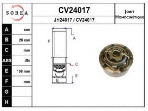 EAI CV24017K jungčių komplektas, kardaninis velenas 
 Ratų pavara -> Sujungimai/komplektas