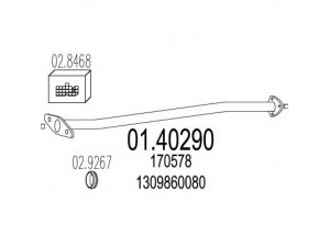 MTS 01.40290 išleidimo kolektorius 
 Išmetimo sistema -> Išmetimo vamzdžiai
170578, 1309860080, 170573