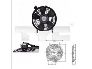 TYC 836-0002 ventiliatorius, radiatoriaus 
 Aušinimo sistema -> Oro aušinimas
88590-12210, 88590-12270