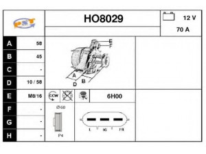 SNRA HO8029 kintamosios srovės generatorius 
 Elektros įranga -> Kint. sr. generatorius/dalys -> Kintamosios srovės generatorius
31100P2EG01, 31100P2EG02, 31100P7AG01