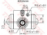 TRW BWF145A rato stabdžių cilindras 
 Stabdžių sistema -> Ratų cilindrai
357611053B, 3A0611053, 357611053B